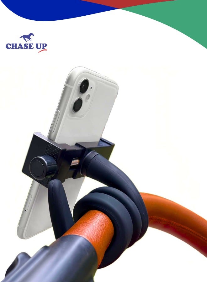 Chase Up Portable Phone Holder Stand for Bed, Stroller, Desk, Car with Gooseneck Flexible Arm - Stable, Secure & Adjustable Fit on Treadmill, Wheelchair, Tree for GoPro & Cell Phones Used at Home, Work, Travel - Image 1