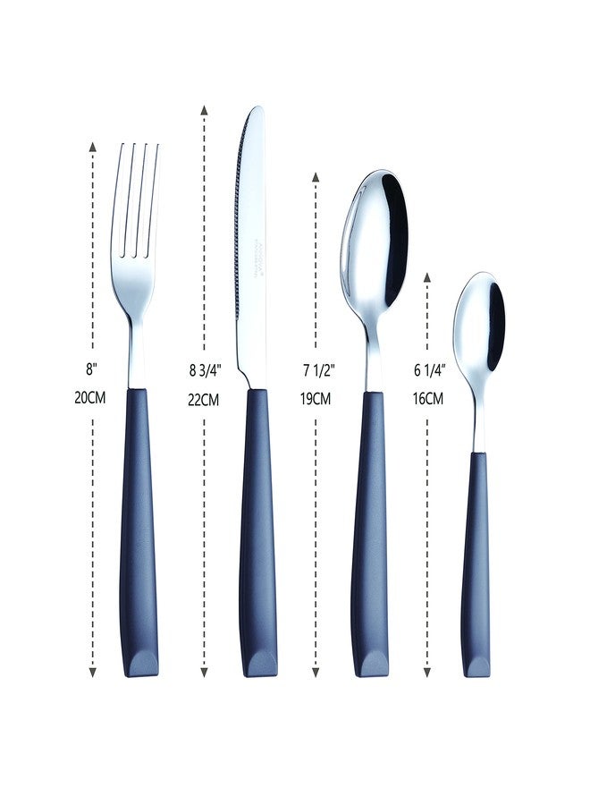 Exzact Cutlery Set Coloured 16Pcs - Stainless Steel With Plastic Wide Handles Comfortable To Hold - 4 X Forks, 4 X Dinner Knives, 4 X Dinner Spoons, 4 X Teaspoons Service For 4 - Image 3