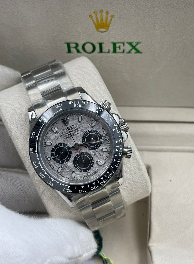 Rolex Men's automatic black dial steel watch 