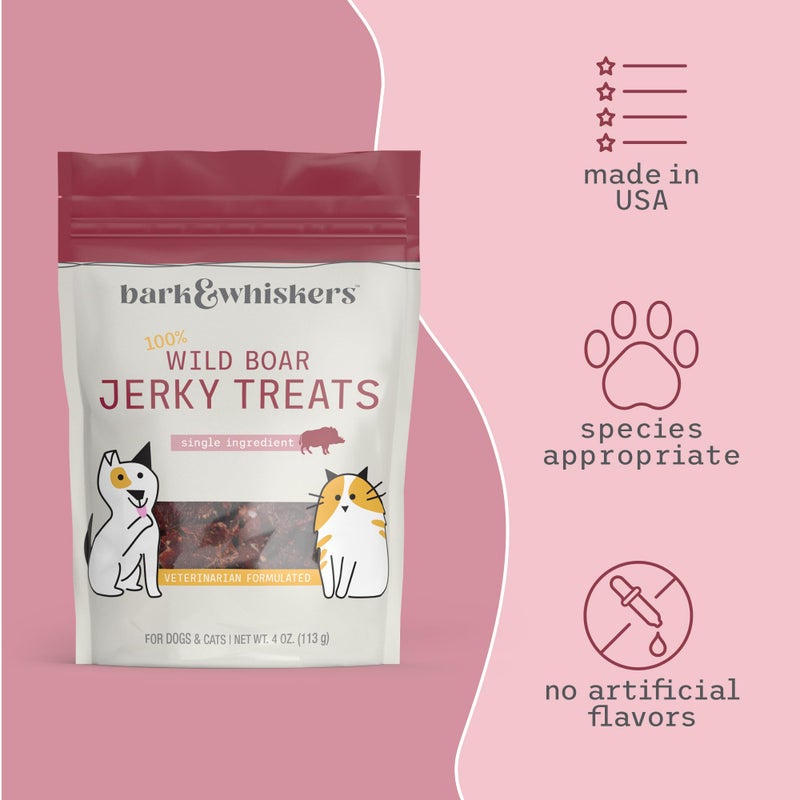 Dr. Mercola Wild Boar Jerky for Dogs and Cats, 4 oz. (113g), Made with Wild Boar, Non GMO, Gluten Free, Soy Free - Image 4