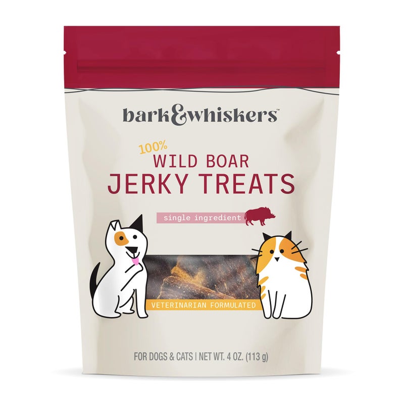 Dr. Mercola Wild Boar Jerky for Dogs and Cats, 4 oz. (113g), Made with Wild Boar, Non GMO, Gluten Free, Soy Free - Image 1