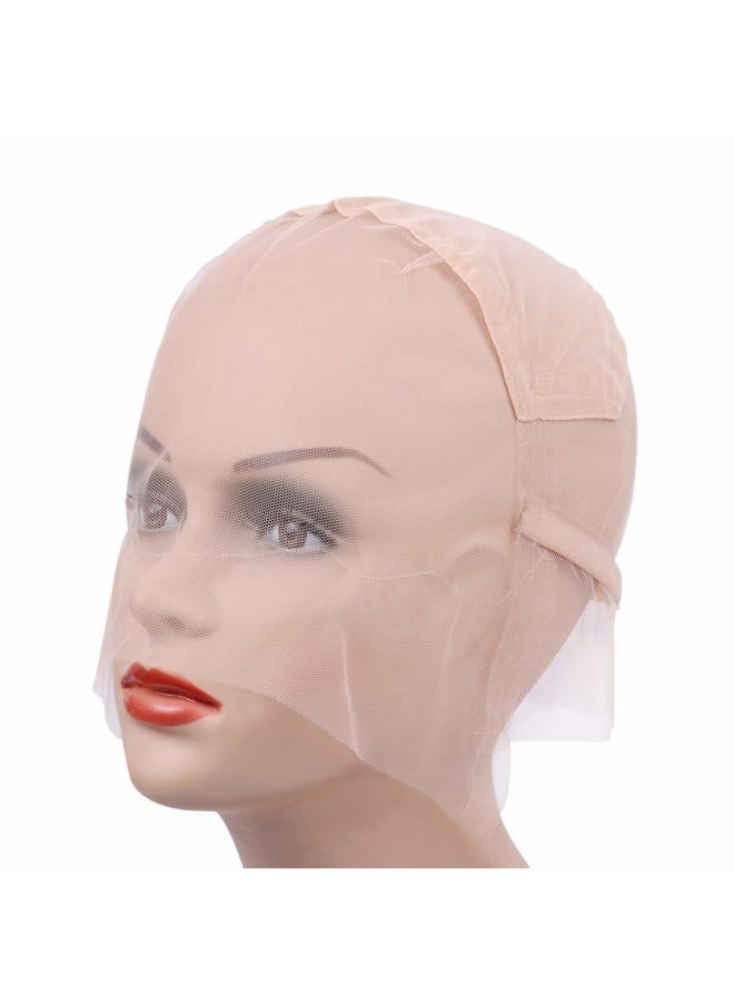 yantaisiyu Full Lace Wig Cap Wig Base with Adjustable Strap Hairnet Cap for Making Wig Caps (Beige L 23inch) - Image 3