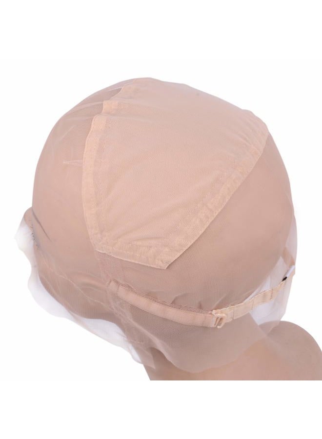 yantaisiyu Full Lace Wig Cap Wig Base with Adjustable Strap Hairnet Cap for Making Wig Caps (Beige L 23inch) - Image 5