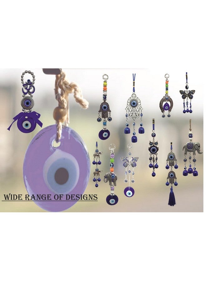 VRB Dec Plastic Tm 1 Pcs Turkish Om Evil Eye Hanging For Home Entrance Door,Wall,Car Pendant Dashboard Ornament Good Luck And Prosperity Diwali Decoartion Gift Items|Lucky Om Nazar Battu (Design 2) - Image 2