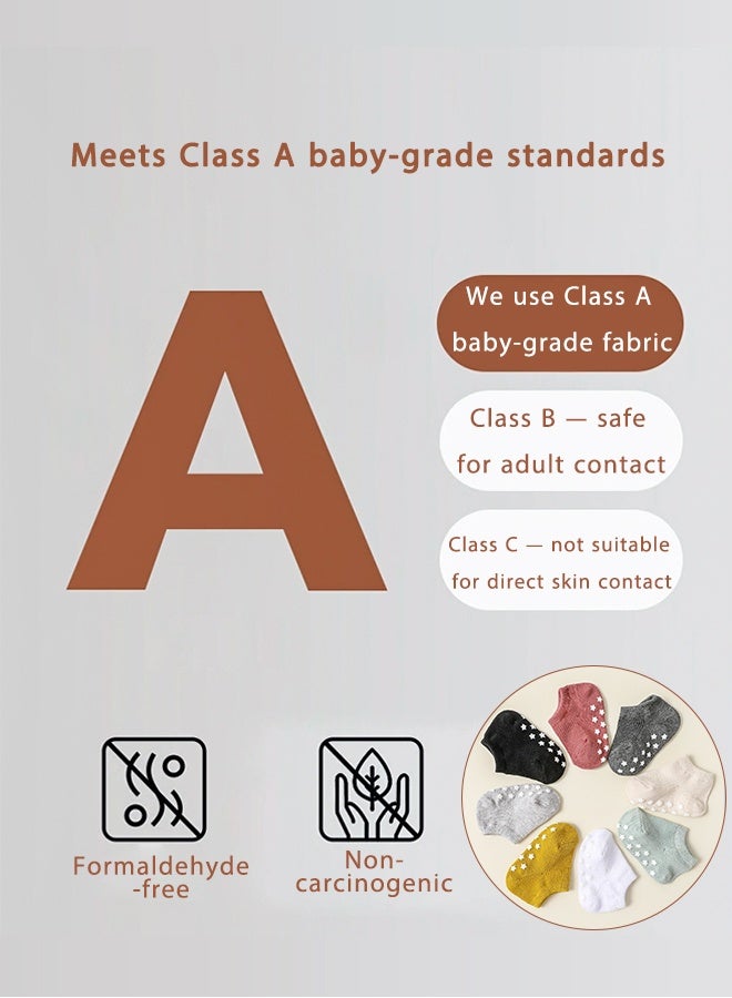 داكس 8 زوجًا من جوارب الأطفال القطنية – جوارب مخططة متعددة الألوان غير قابلة للانزلاق للبنات الصغيرات - Image 4