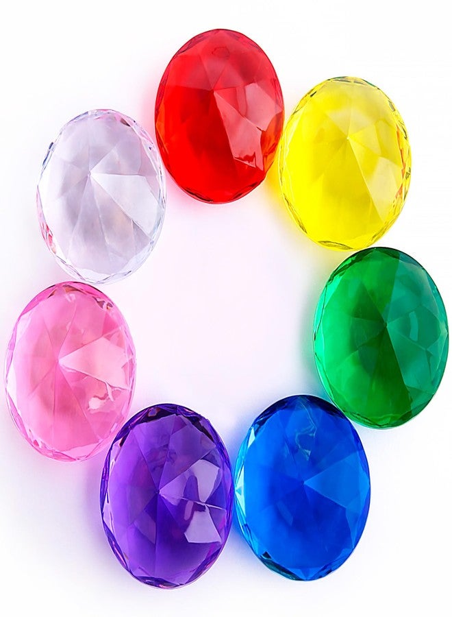 Niceup 60mm Large Diving Gems Pool Toys for Kids 7PCS 2.36in Acrylic Fake Jewel Gemstones Princess Mermaid Dive Party Favors Swimming Toys Red Blue Purple Green Clear Yellow Pink - Image 5