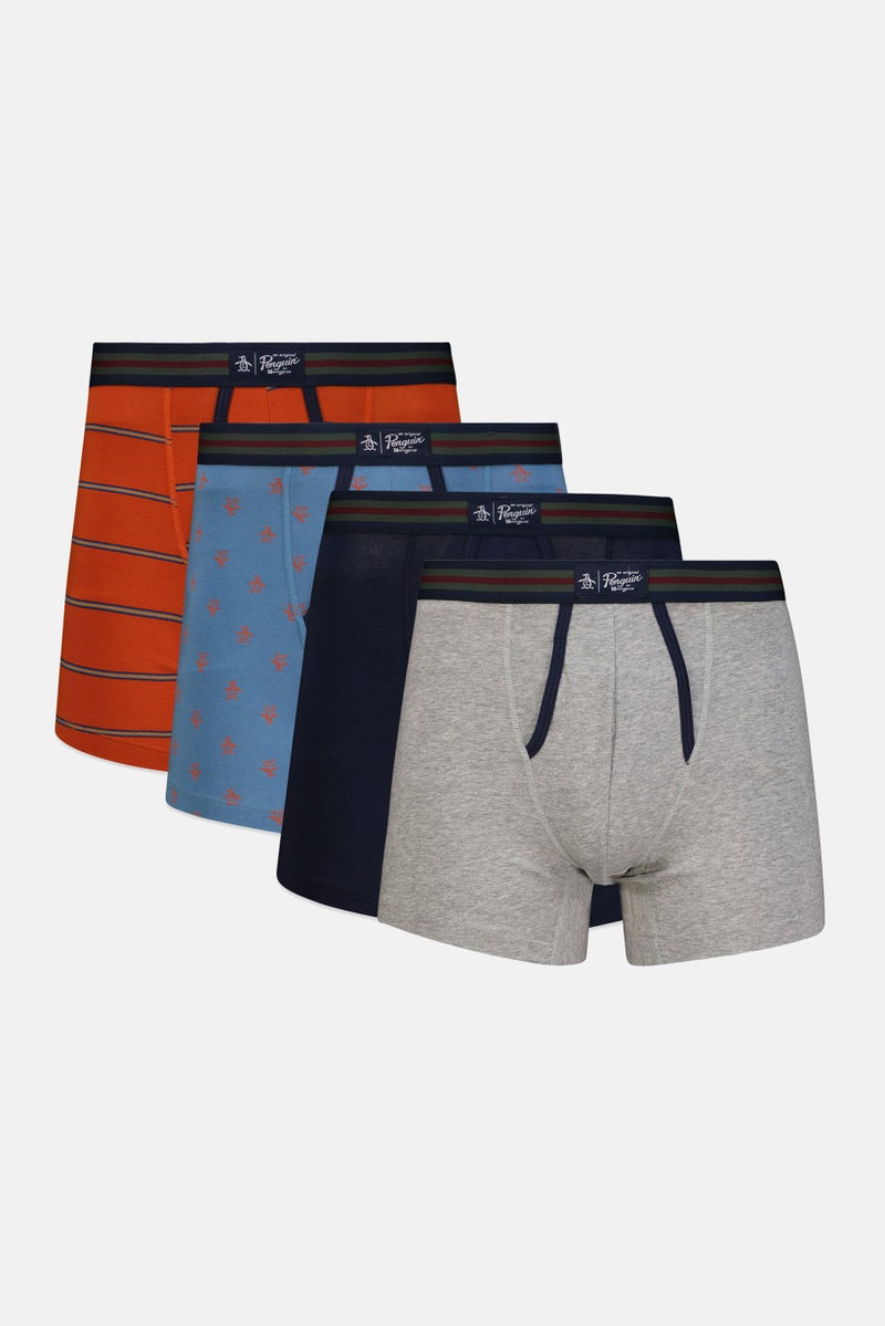 Original Penguin Men 4 Pieces Brand Logo Boxer Briefs, Multicolor - Image 1