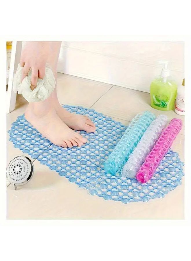 Blue Non Slip Bath Mat With Strong Vacuum Cup Quick Drainage Anti Slip Shower Mat For Tub Shower Kitchen Easy Clean Bath Floor Mat Textured Surface Durable Material Bathroom Safety Grip - Image 4
