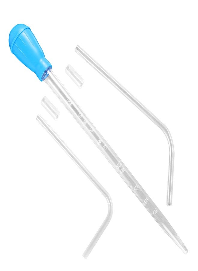 Fukaisu Aquarium Coral Fish Feeder, 50ml Manual Acrylic Pipette Suction Dropper with 2pcs Extension Pipes & 2pcs Connecting Hoses Fish Tank Waste Cleaning Tool & Water Changer