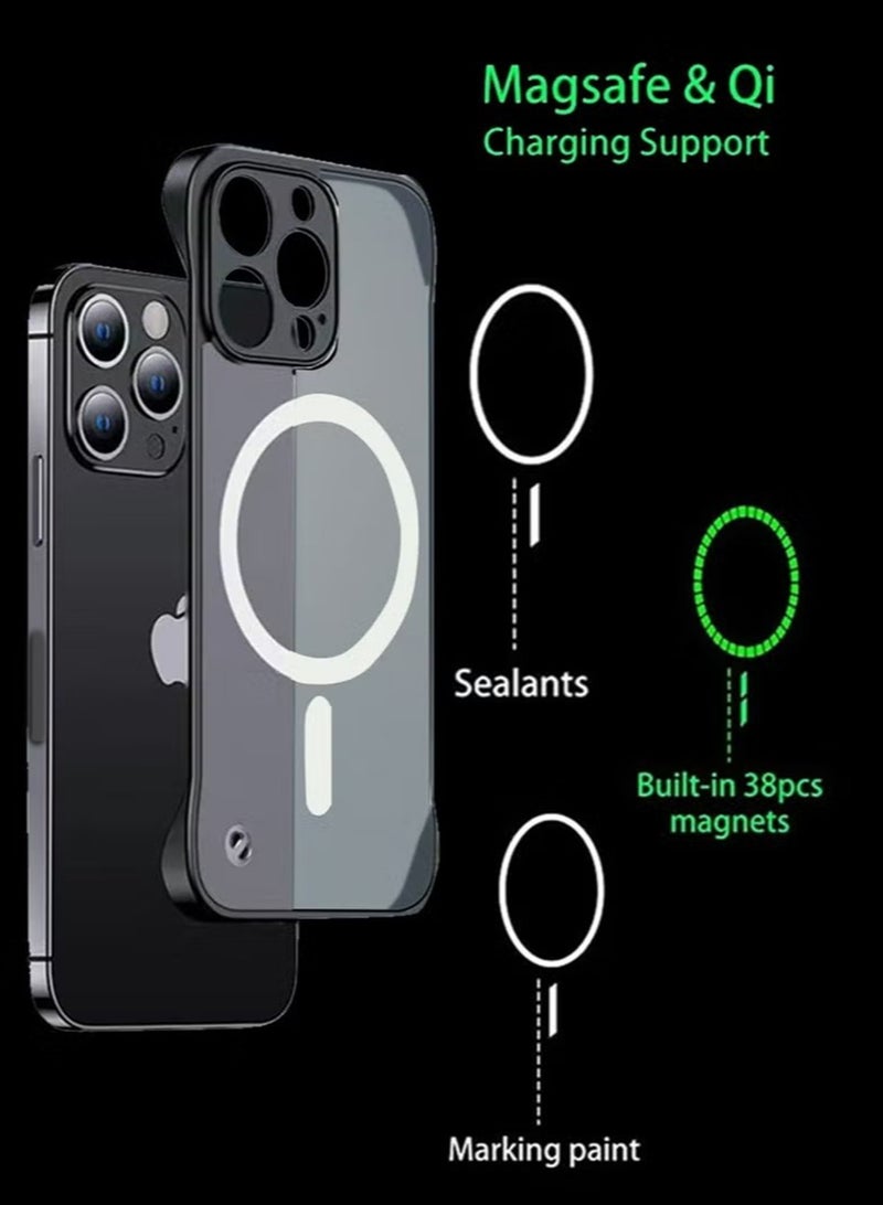 SNBFA مناسبة ل 16pro ماكس فون رقيقة جدا حالة الهاتف متوافق مع magsafe ، رقيقة جدا غير مؤطرة حالة الهاتف التبعي ، ومناسبة ل 16pro ماكس فون الأصفر واقية من الصدمات المغناطيسية - Image 3