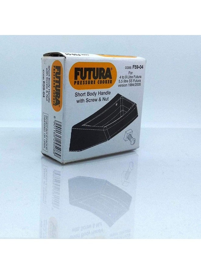Hawkins Plastic Futura Short Body Handle With Screw And Nut For All Futura Pressure Cookers From 4 Litre To 9 Litre (SBHF),Black, Standard, 4 Liter - Image 1