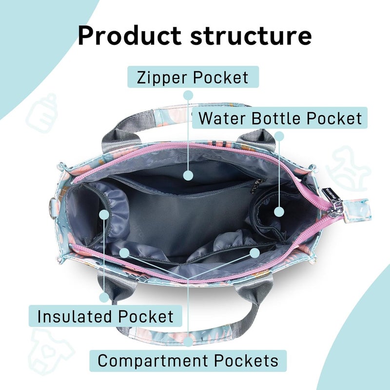 PHEBEN Store Small Diaper Bag Tote Waterproof Travel Mini Diaper Bag Multi-Function Baby Handbag Crossbody Purse(Cartoon Dessert) - Image 4