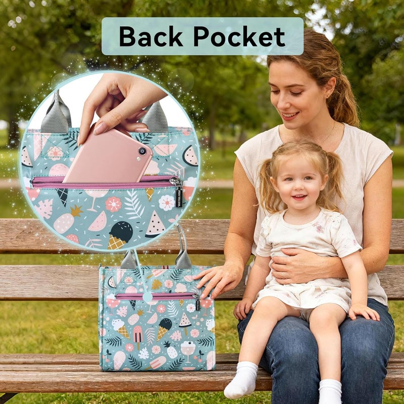 PHEBEN Store Small Diaper Bag Tote Waterproof Travel Mini Diaper Bag Multi-Function Baby Handbag Crossbody Purse(Cartoon Dessert) - Image 2