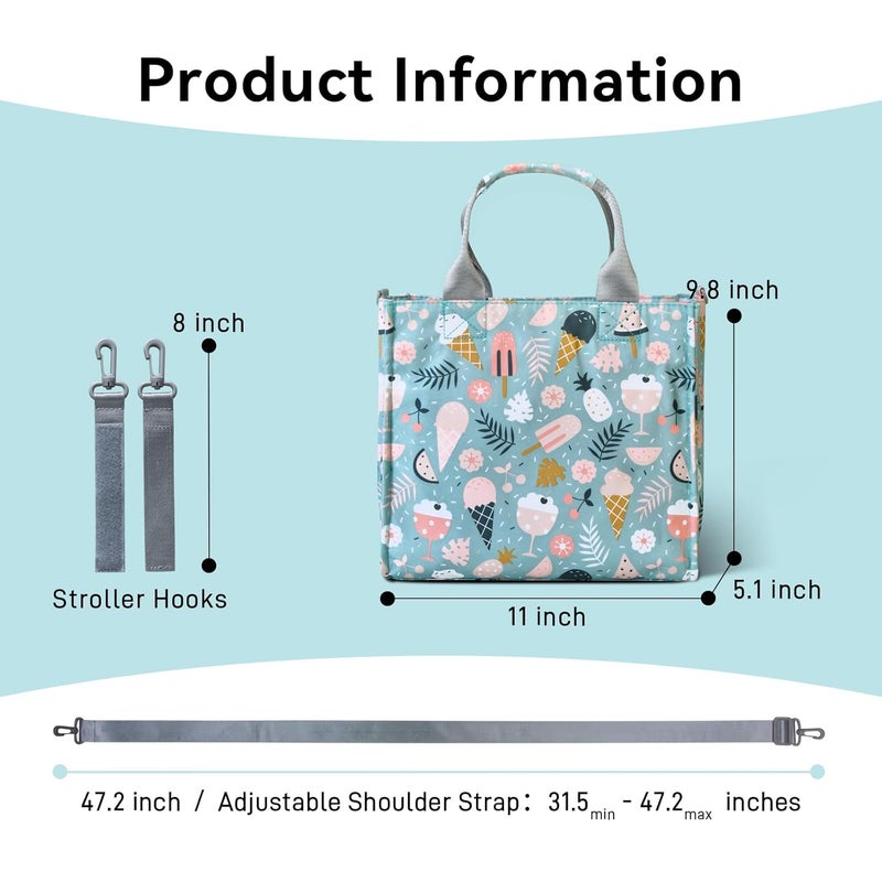 PHEBEN Store Small Diaper Bag Tote Waterproof Travel Mini Diaper Bag Multi-Function Baby Handbag Crossbody Purse(Cartoon Dessert) - Image 3