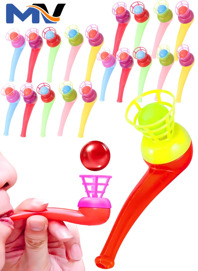 MAGIC VAULT AYBIA 20pcs Floating Blow Pipe Balls | Blowing Pipe Whistles Balls Toys | Magic Blowing Ball Game Toy - Stress Reliever Balance Pipe Ball Toys, for Kids Gifts Party Supplies Favors - Image 1