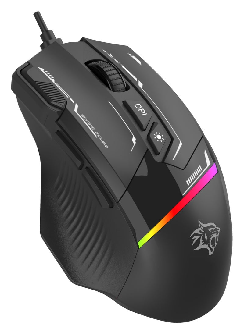 porodo - 4 in 1 Gaming Kit with Keyboard / Head phone / Mouse and Mouse Pad / Windows and Linux Compatibility / 13 RGB Light Mode - Black - Image 1