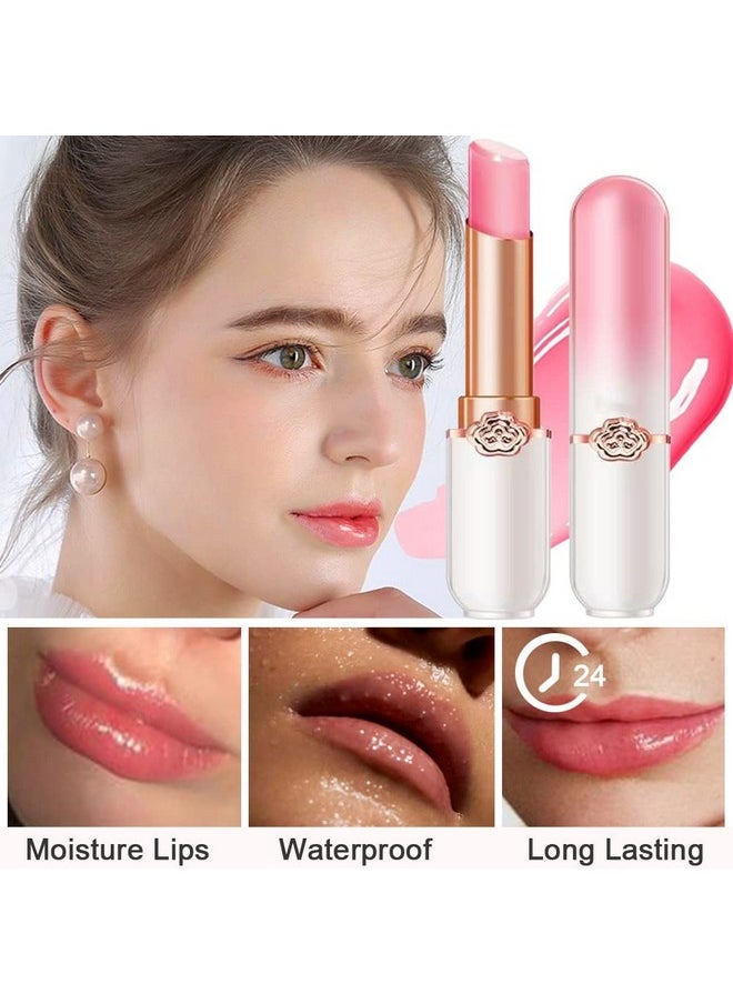 BINGBRUSH BINGBRUSH 2 Pcs Peach Color Changing Lipstick Queen,PH Mood Long Lasting Labiales Lip Gloss Lip Balm Tinted Magic Lip Stain Makeup Lipstick Set for Women  - Image 5