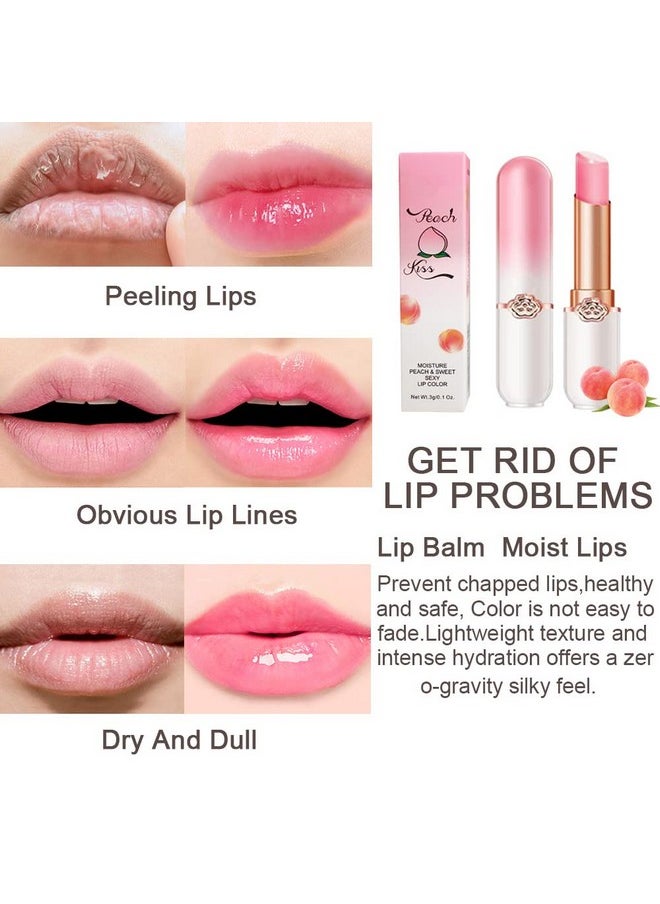 BINGBRUSH BINGBRUSH 2 Pcs Peach Color Changing Lipstick Queen,PH Mood Long Lasting Labiales Lip Gloss Lip Balm Tinted Magic Lip Stain Makeup Lipstick Set for Women  - Image 3