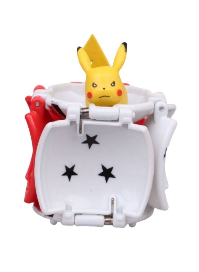 Halamodo 4 قطع من كرات الرمي وشخصيات الأنمي، كرة بوكيمون بوكيبول بضغطة زر، مصنوعة من البلاستيك المتين، آمنة للاستخدام، كل واحدة بطول 7 سم، للأطفال من سن 4 سنوات فما فوق - Image 3