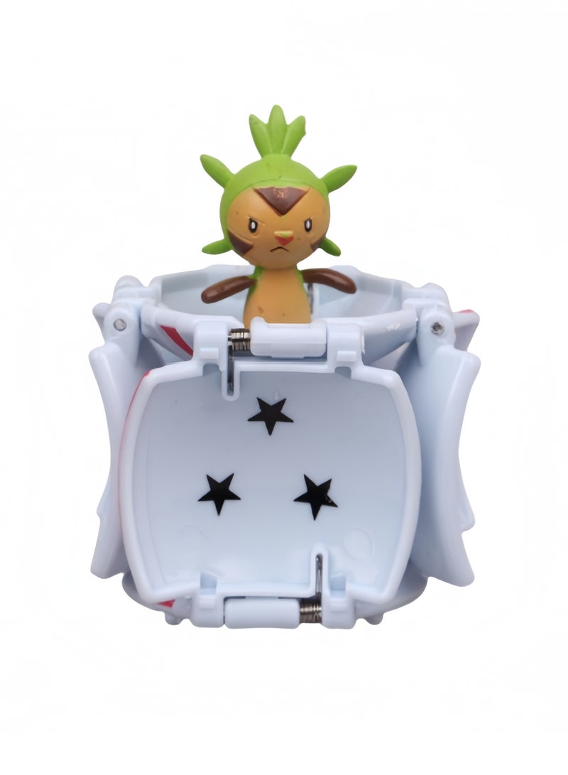 Halamodo 4 قطع من كرات الرمي وشخصيات الأنمي، كرة بوكيمون بوكيبول بضغطة زر، مصنوعة من البلاستيك المتين، آمنة للاستخدام، كل واحدة بطول 7 سم، للأطفال من سن 4 سنوات فما فوق - Image 5