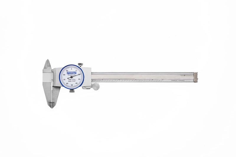 Fowler 52-008-706-0, Premium Dial Caliper With 0-6" Measuring Range (White) - Image 1