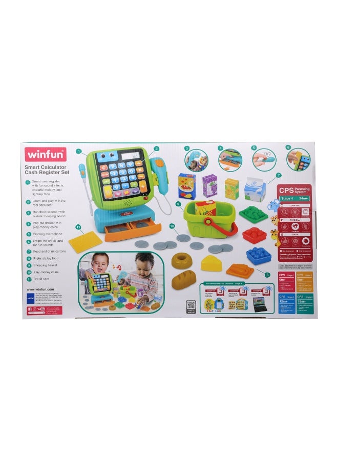 Winfun Smart Calculator Cash Register Set | Interactive Pretend Play Cashier Toy with Lights, Sounds & Calculator | Educational Learning Toy with Scanner, Money & Card for Kids Ages 3+ - Image 4