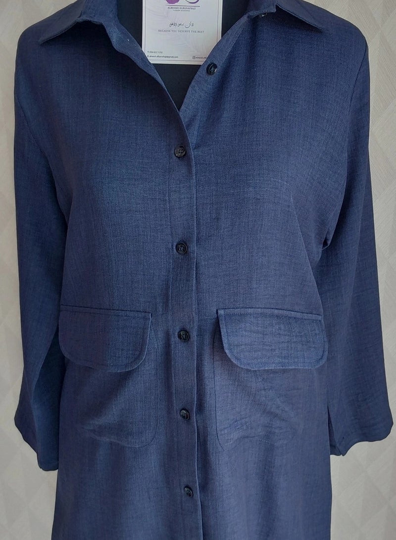 ALREESH ALBANAFSAJI ALREESH 25 TRAVEL SET JACKET AND PANTS PLAIN  BLUE  - Image 2