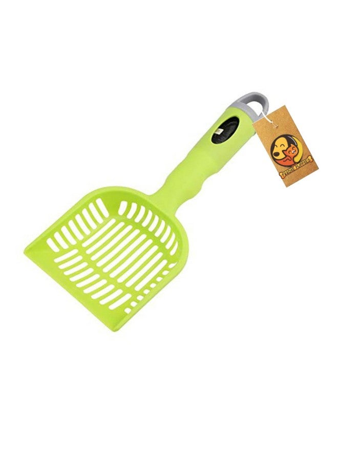 مغرفة فضلات القطط المتينة - (قد يختلف اللون) | سهلة التنظيف، مقبض مريح | مغرفة مع مجرفة مناسبة للقطط والقطط الصغيرة (مغرفة مع كيس براز) - Image 1