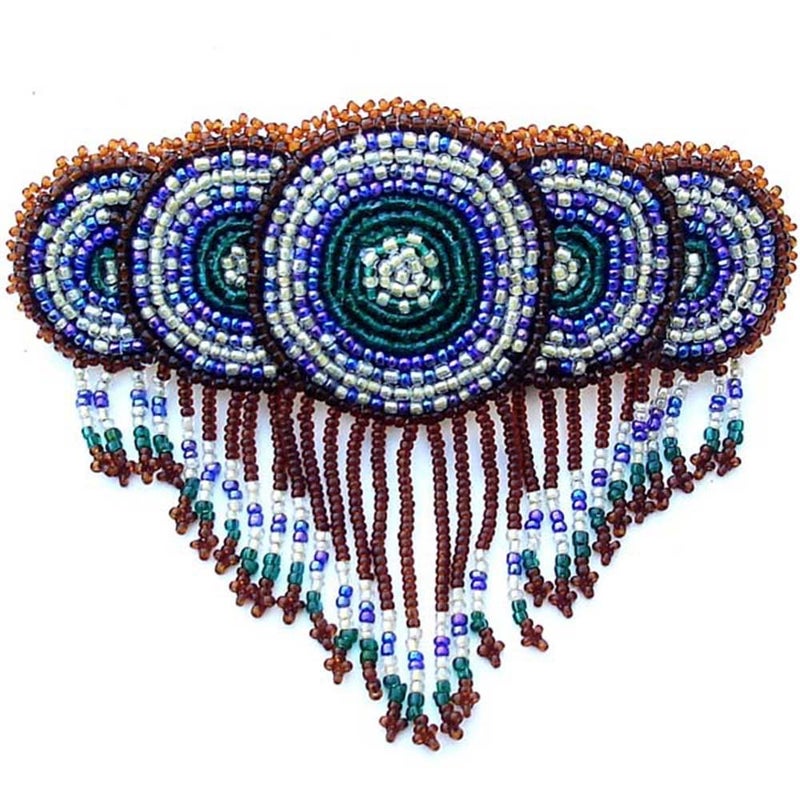 La vivia Handmade Beaded Indian Hair Barrette,Seed Beaded Native American Style Hair Clip for Women,Beaded Hair Band, Suitable for Different Occasions & Gifting. - Image 1