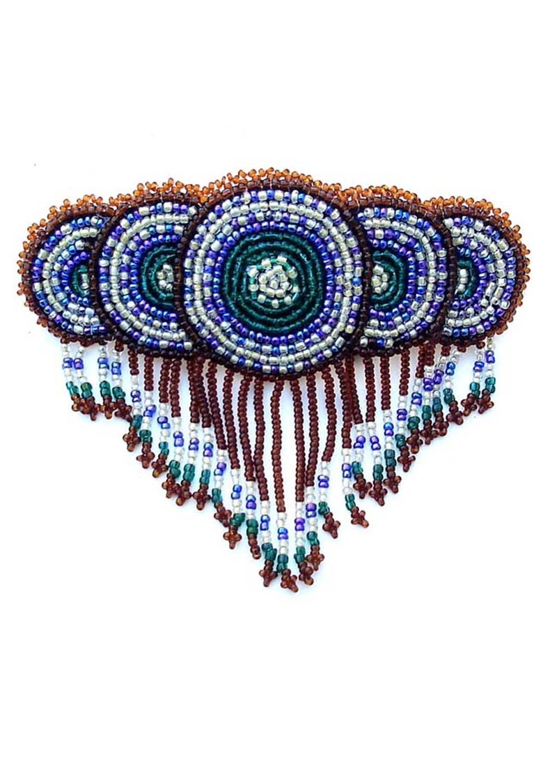 La vivia Handmade Beaded hair Clip/Barrette.Seed Beaded Native American Style Hair Barrette for Women. Beaded Hair Accesories Suitable for Different Occasions & Gifting.  - Image 1