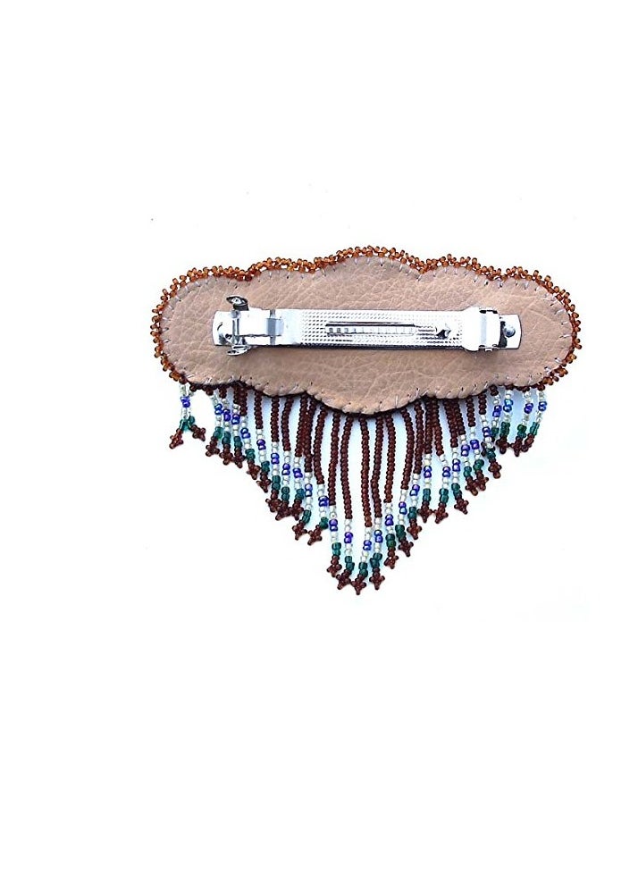 La vivia Handmade Beaded hair Clip/Barrette.Seed Beaded Native American Style Hair Barrette for Women. Beaded Hair Accesories Suitable for Different Occasions & Gifting.  - Image 3