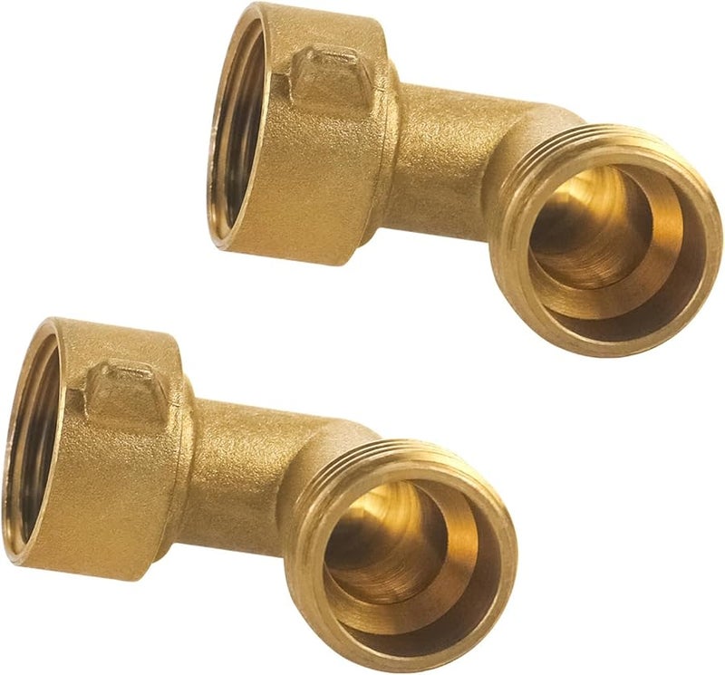Brass 90 Degree Elbow Connector 2Pcs For RV Faucets And Garden Hose - Image 2