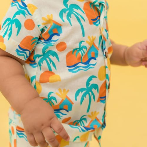 A toddler thing Coord Sets|Mulmul Cotton|Perfect for Summer|Shirt and Shorts Set|Lil' Paradise|6-12m - Image 3