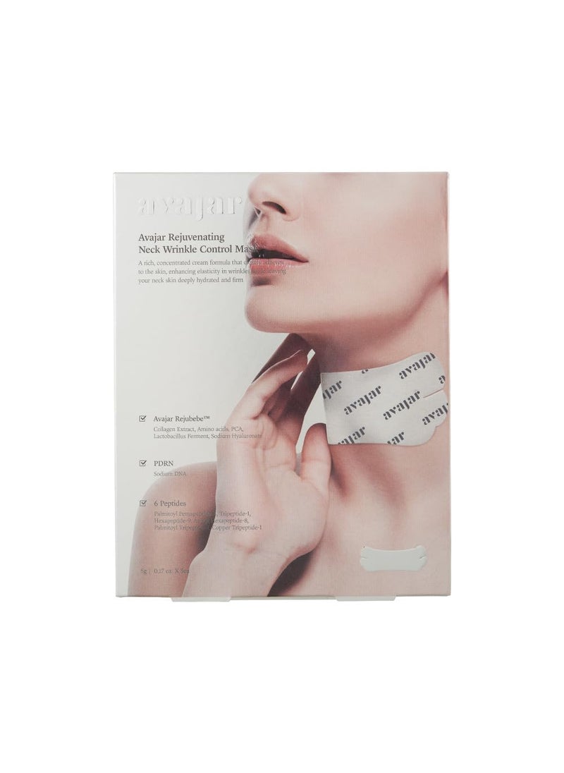 Avajar Avajar Rejuvenating Neck Wrinkle Control Mask – Advanced Wrinkle Patches with Collagen and PDRN, Anti-Aging Tightening Mask for Smoother, Firmer Skin (5-Pack) 