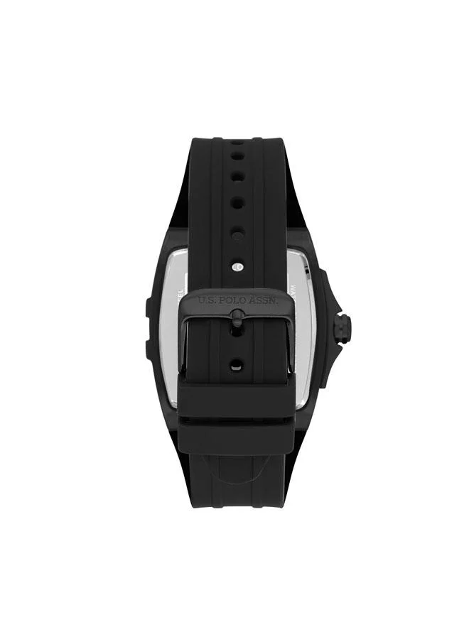 U.S. Polo Assn. Crossing 41mm Multifunction Men's Watch with Black Dial & Rubber Strap