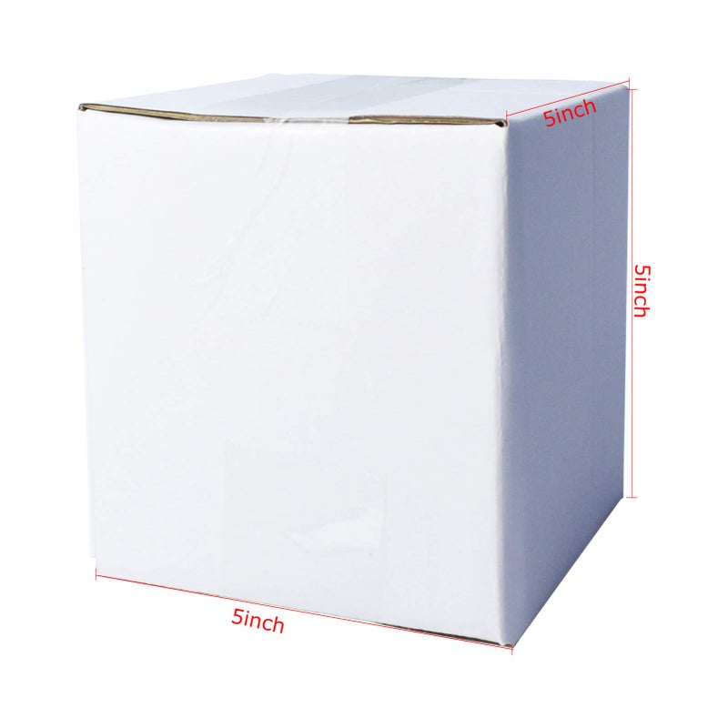 PETAFLOP 5x5x5 Shipping Boxes, Small White Corrugated Cardboard Box for Mailing, 25 Pack - Image 3