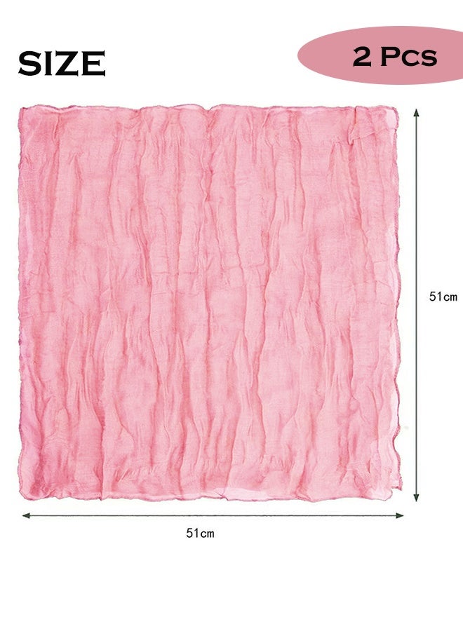 2 Pcs Translucent Napkin Tablecloth for Wedding Reception Bridal Shower Party Decoration Napkin 51CM  - Image 2