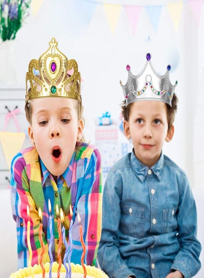 Hoedia Foam Princess Crowns and Tiaras for Birthday Party Favors Hats, DIY Prince Crown Kit Gold Paper Tiara & Crystal Diamond Sticker, Medium - Image 3