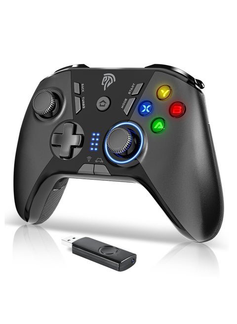 EasySMX Wireless Gaming Controller for Windows PC/Steam Deck/PS3/Android TV BOX, Dual Vibrate Plug and Play Gamepad Joystick with 4 Customized Keys, Battery Up to 14 Hours, Work for Nintendo Switch