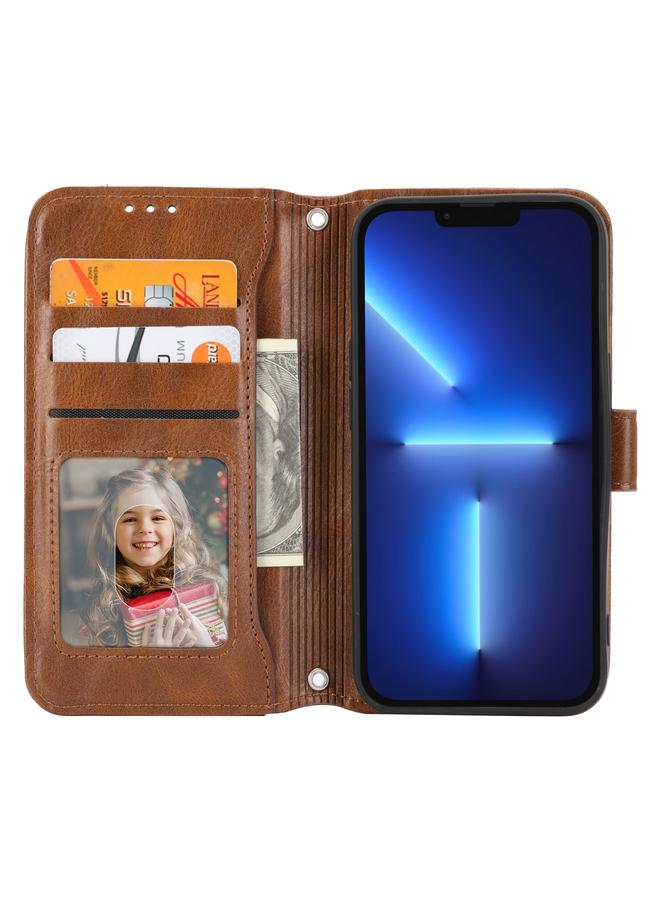 اس-توب جراب هاتف iPhone 15 Pro Max مصنوع من الجلد الزيتي مع سحاب ومحفظة جلدية - Image 4