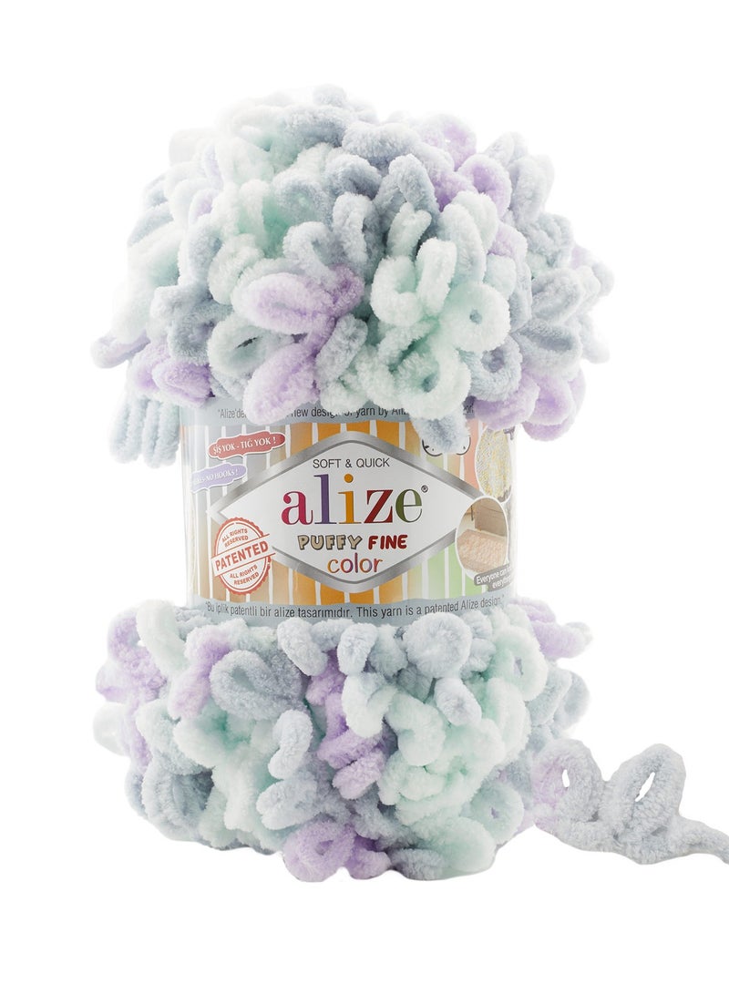 ALIZE 5 Pcs Set Of Alize Puffy Fine Color Small Loop Yarn Turkey 6466