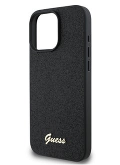 GUESS iPhone 16 Pro Max Case Fixed Glitter Hard Cover / Drop Protection / Extra Shield Protection- Black  - Image 2