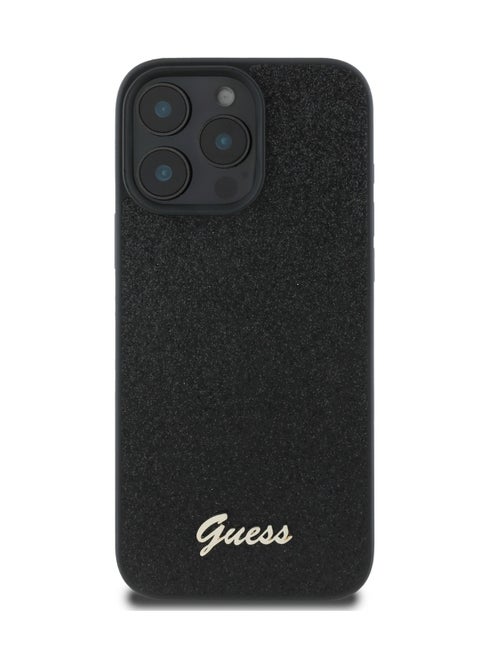 iPhone 16 Pro Max Case Fixed Glitter Hard Cover / Drop Protection / Extra Shield Protection- Black