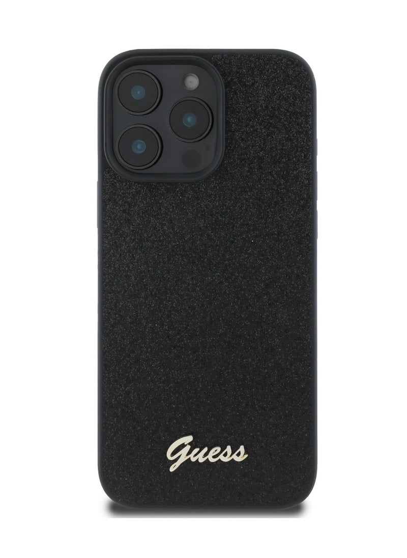 GUESS - iPhone 16 Pro Max Case Fixed Glitter Hard Cover / Drop Protection / Extra Shield Protection- Black - Image 1