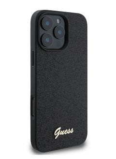 GUESS iPhone 16 Pro Max Case Fixed Glitter Hard Cover / Drop Protection / Extra Shield Protection- Black  - Image 3