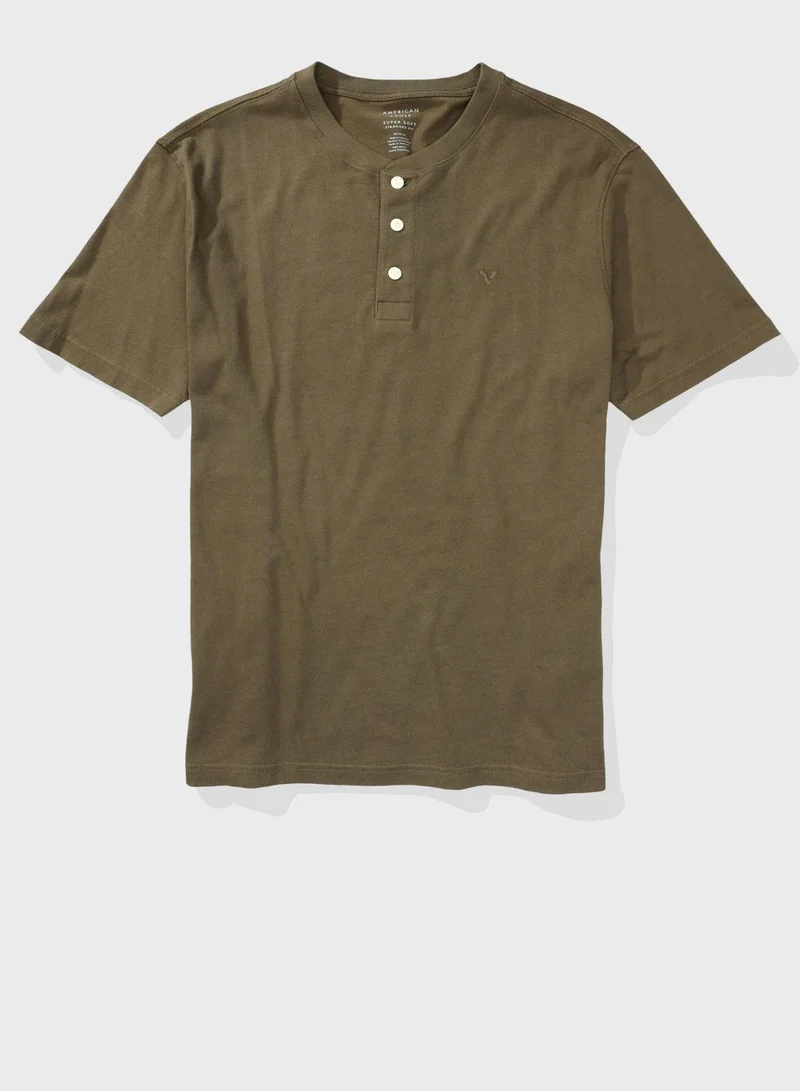 American Eagle Logo Henley T-Shirt