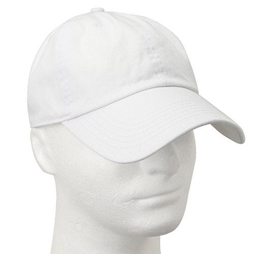 Falari Classic Baseball Cap Dad Hat 100% Cotton Soft Adjustable Size White - Image 2