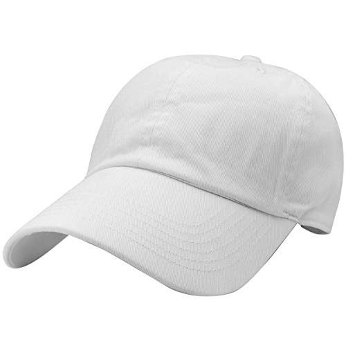 Falari Classic Baseball Cap Dad Hat 100% Cotton Soft Adjustable Size White - Image 1