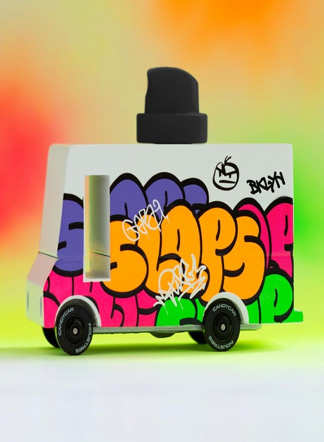 CANDYCAR® Wooden Food Truck Collection - Graffiti Black, Premium Handcrafted Beech Wood Toy Car - Image 2