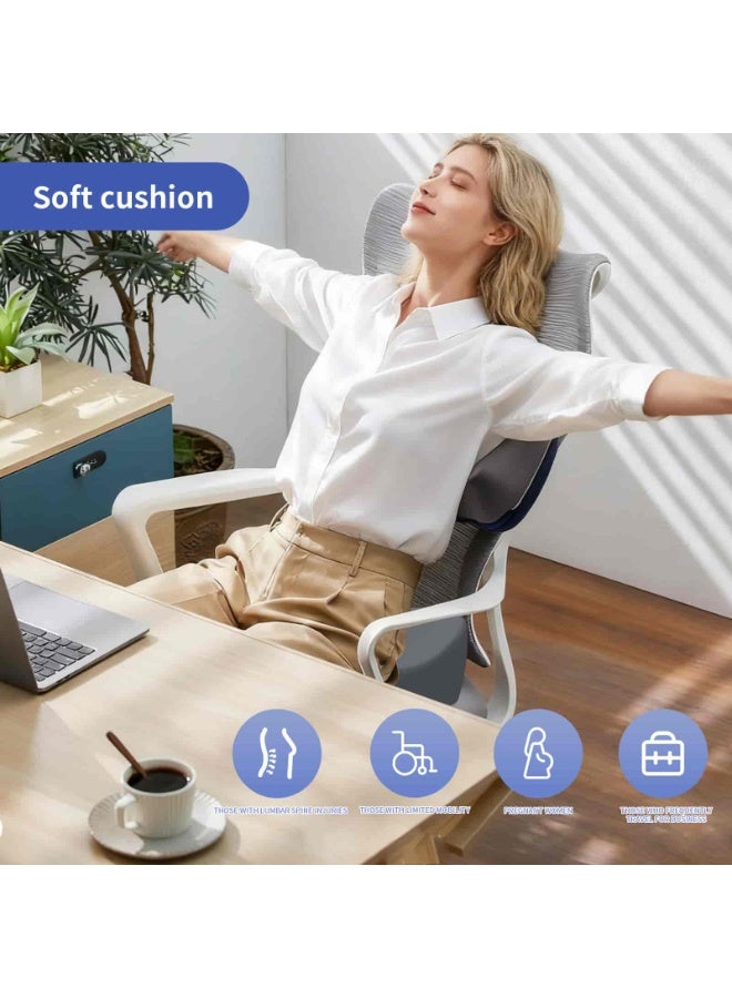 أديلي وسادة مقعد من رغوة الذاكرة بتصميم ثلاثي الأبعاد لتخفيف الضغط وآلام الظهر والعصب الوركي والبواسير، مناسبة للمكتب والسيارة والكرسي المتحرك - Image 5